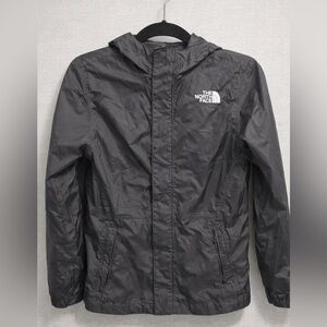 The North Face Girls Hooded Windbreaker Jacket Gray Size L